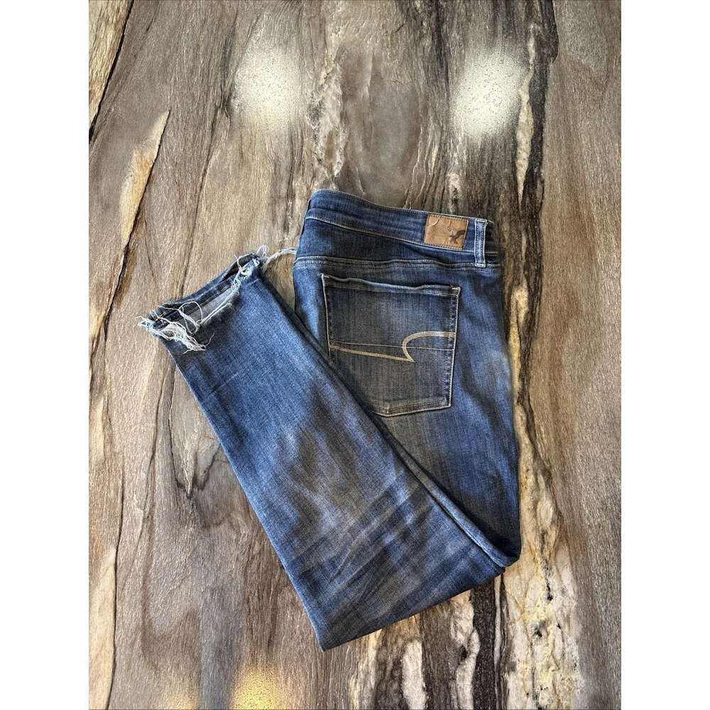 AE Super Super Stretch Low Rise Jegging Jean Women's 20 AEO X Denim Cafe Distres